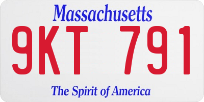 MA license plate 9KT791