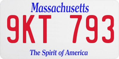 MA license plate 9KT793