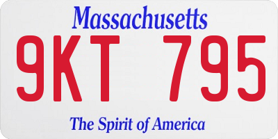 MA license plate 9KT795