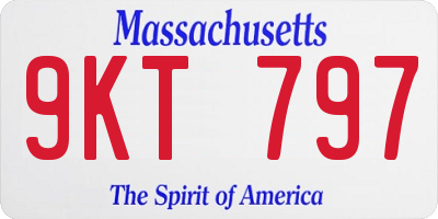 MA license plate 9KT797