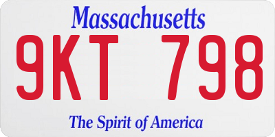 MA license plate 9KT798
