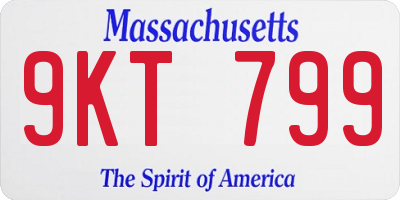 MA license plate 9KT799