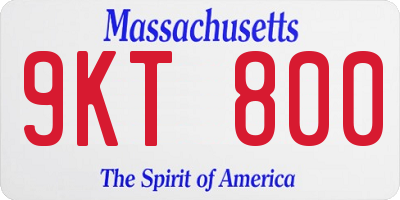 MA license plate 9KT800