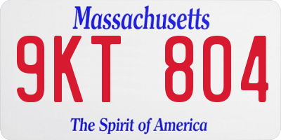 MA license plate 9KT804