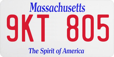 MA license plate 9KT805