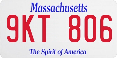 MA license plate 9KT806