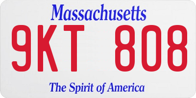 MA license plate 9KT808