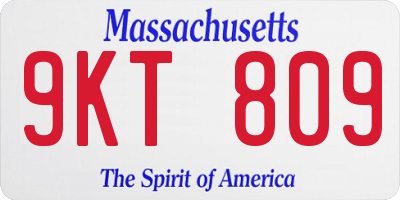 MA license plate 9KT809