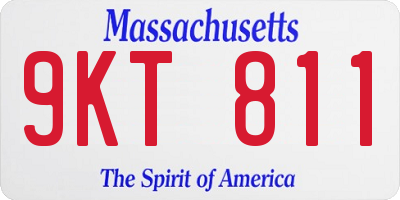 MA license plate 9KT811