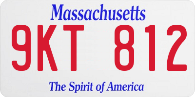 MA license plate 9KT812