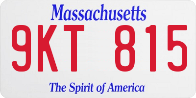 MA license plate 9KT815