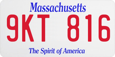 MA license plate 9KT816