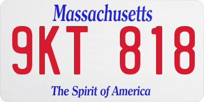 MA license plate 9KT818