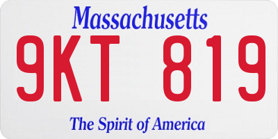 MA license plate 9KT819