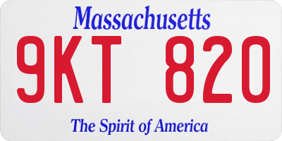 MA license plate 9KT820
