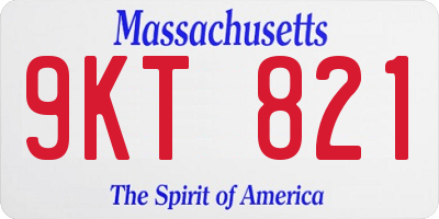 MA license plate 9KT821