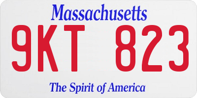 MA license plate 9KT823