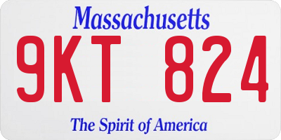 MA license plate 9KT824