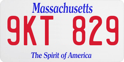 MA license plate 9KT829