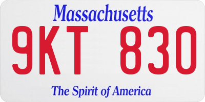 MA license plate 9KT830