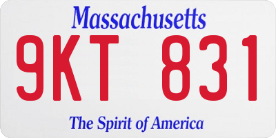 MA license plate 9KT831