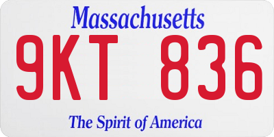 MA license plate 9KT836