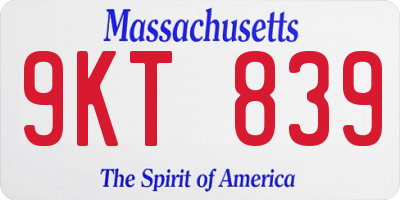MA license plate 9KT839