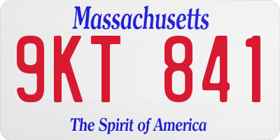 MA license plate 9KT841