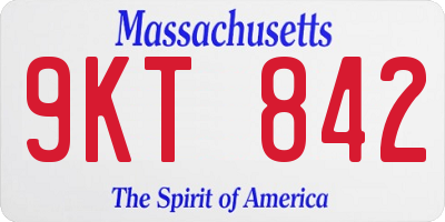 MA license plate 9KT842