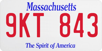 MA license plate 9KT843