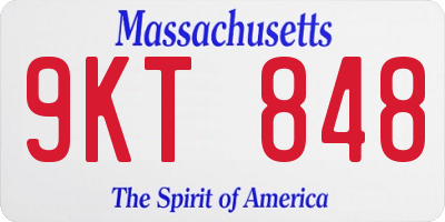 MA license plate 9KT848