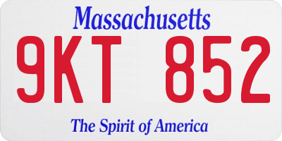 MA license plate 9KT852