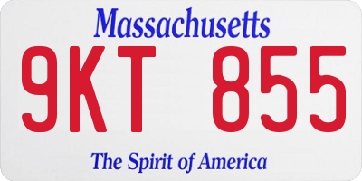 MA license plate 9KT855