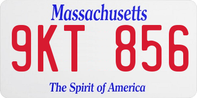 MA license plate 9KT856