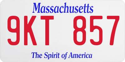 MA license plate 9KT857