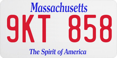MA license plate 9KT858