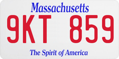 MA license plate 9KT859