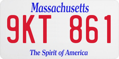 MA license plate 9KT861