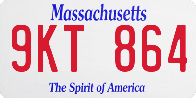 MA license plate 9KT864