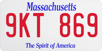 MA license plate 9KT869