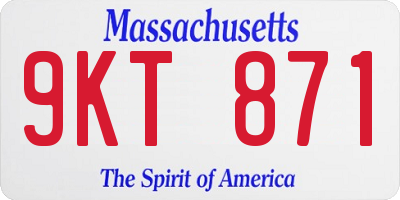 MA license plate 9KT871