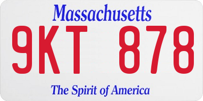 MA license plate 9KT878
