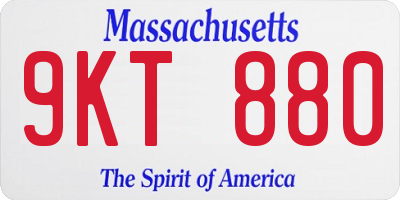 MA license plate 9KT880