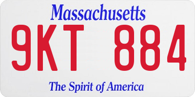 MA license plate 9KT884