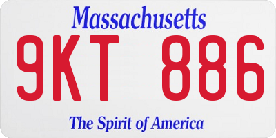 MA license plate 9KT886