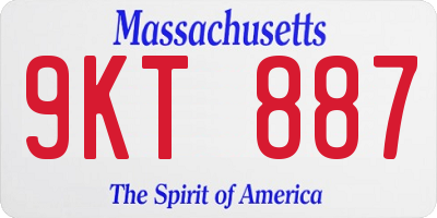 MA license plate 9KT887