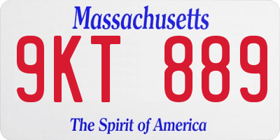 MA license plate 9KT889