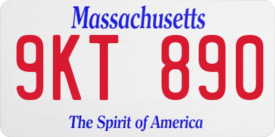 MA license plate 9KT890
