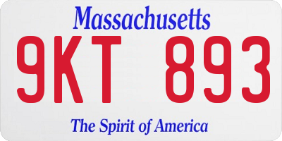 MA license plate 9KT893