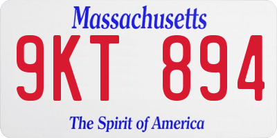 MA license plate 9KT894